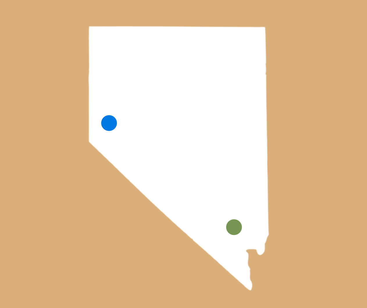 Map of independent bookstores in Nevada